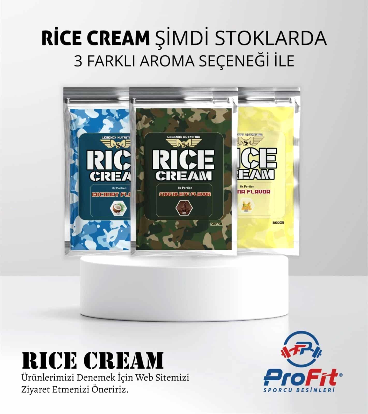 LegendX Rice Cream 8 Şase - Çikolata, Muz ve Hindistan Cevizi Aromalı Karbonhidrat Kaynağı