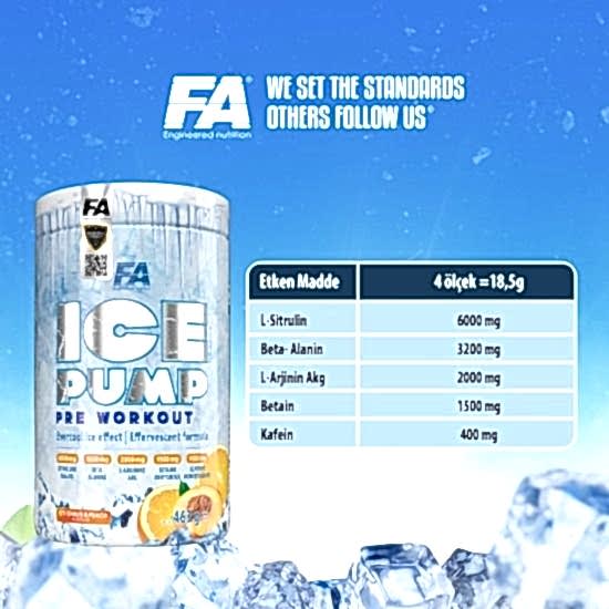FA NUTRITION ICE PUMP PREWOKROUT 463 GR