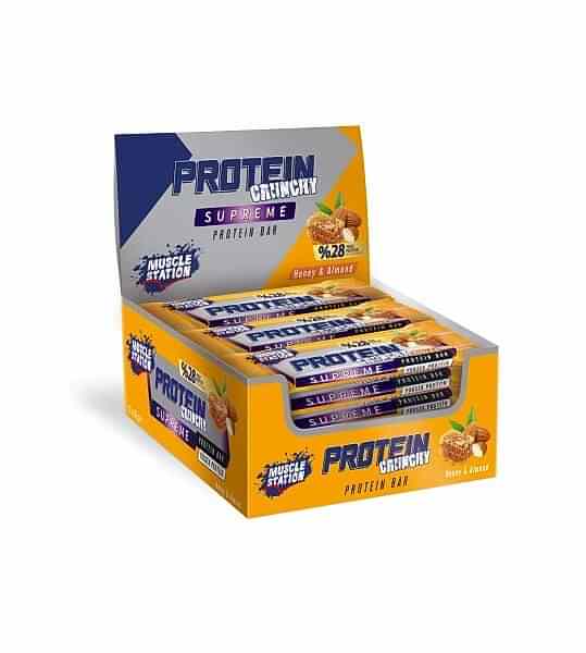 Muscle Station Protein Crunchy Supreme Protein Bar 12’li Kutu – %28 Protein