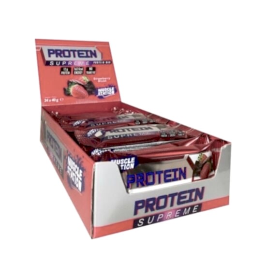 Musclestation Protein Supreme strawberry blush Protein Bar 40gr - 24 Adet