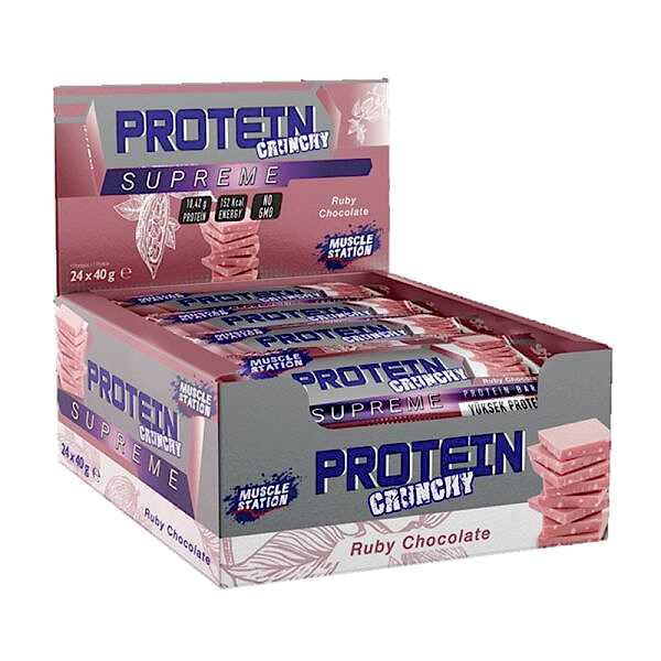 Muscle Station Crunchy Protein Bar Ruby Çikolata 24 Adet