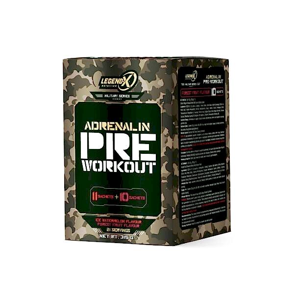 Legend X Adrenaline Pre-Workout 21 Şase x 10 Gr | 11 Ice Watermelon + 10 Forest Fruit