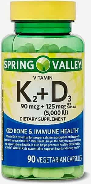 Spring Valley D3 K2 Vitamin 90 Kapsül – Vejetaryen Destek