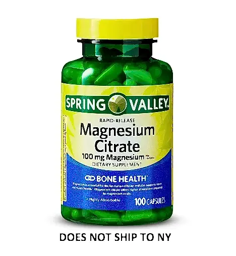 Spring Valley Magnesium Citrate 100 Kapsül – Magnezyum Takviyesi